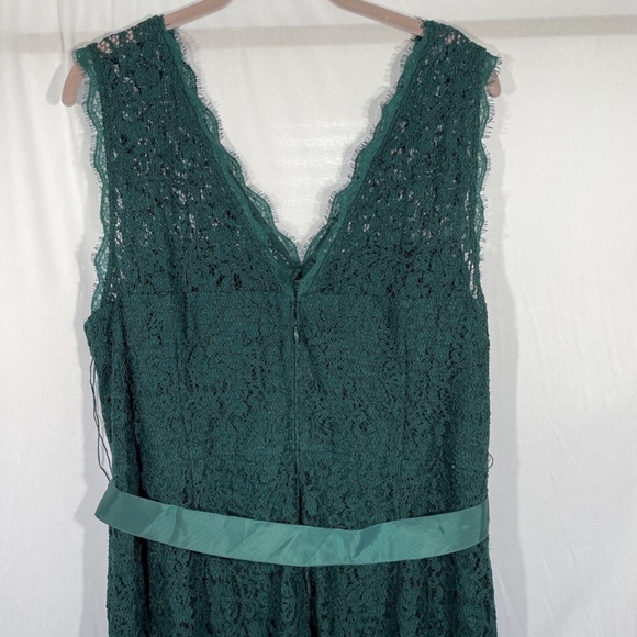 NEW Adrianna Papell [ Plus Size‎ 20W ] Ribbon-Belt Lace Gown in Forest - Picture 11 of 12